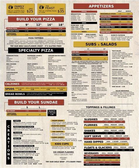 Casual restaurants feature crowd-pleasers like pizza and sandwiches for a quick bite or friendly lunch. . Reading pizza barn menu
